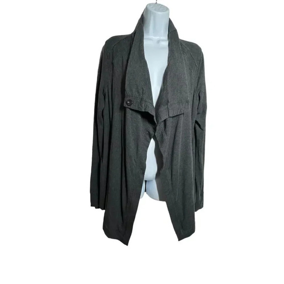 Lululemon Women's Coast Wrap jacket size 8 heathered Dark gray cardigan buttons - Picture 3 of 9